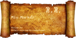 Miu Markó névjegykártya